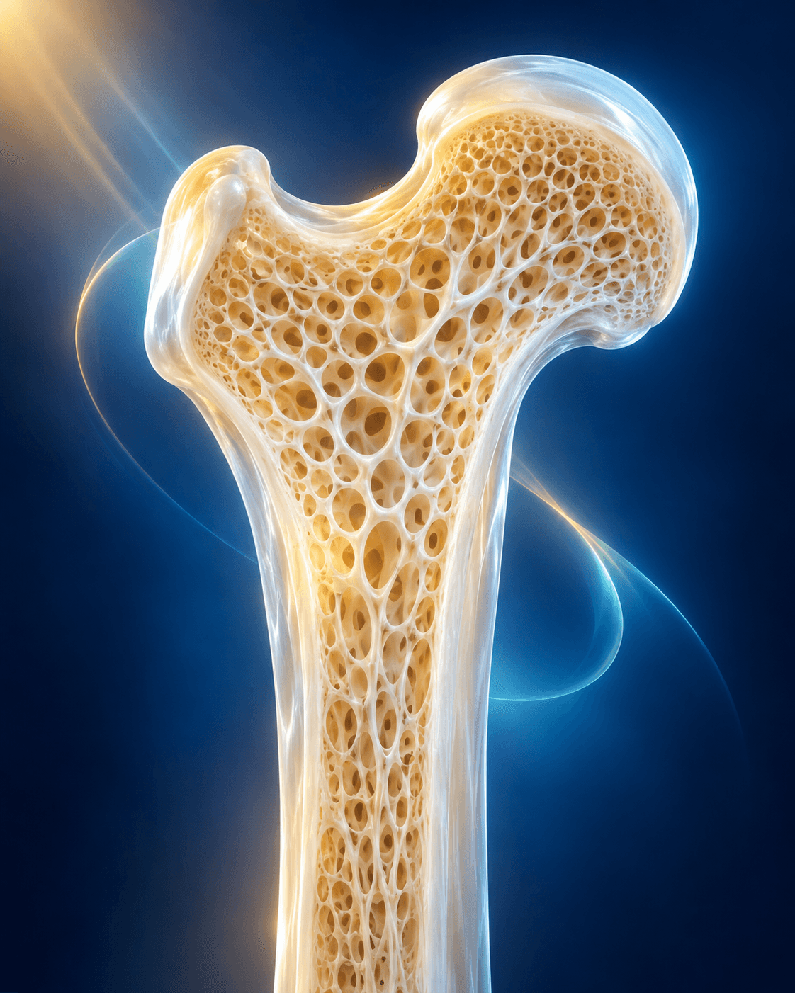 Transparent educational bone cross-section with a fine honeycomb-like internal architecture