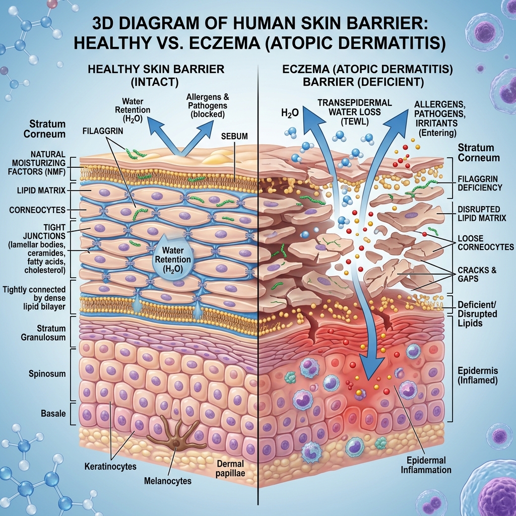 Atopic Dermatitis & Eczema: Healing the Filaggrin Barrier Deficiency and Calming Histamine Cascades